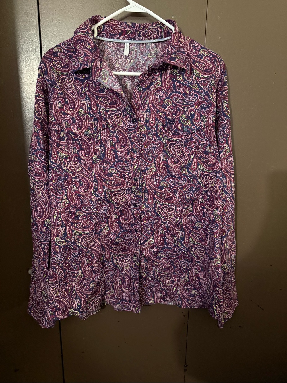 Cinch Purple & Pink Paisley Button-Down Shirt